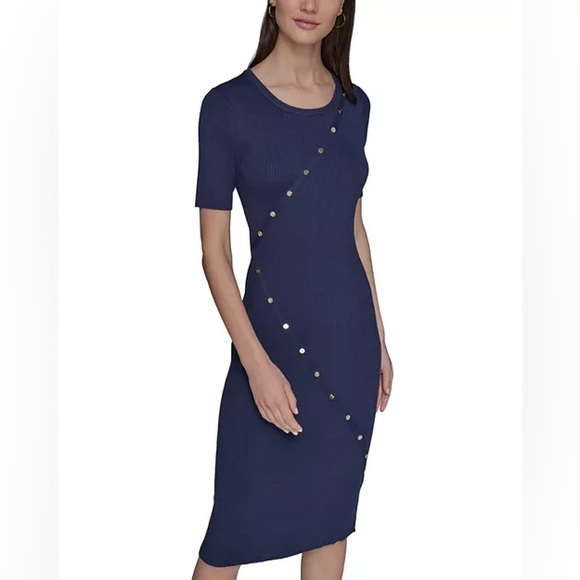 Karl Lagerfeld Dresses & Skirts - NWT Karl Lagerfeld Button‎ Trim Sweater Dress, Large